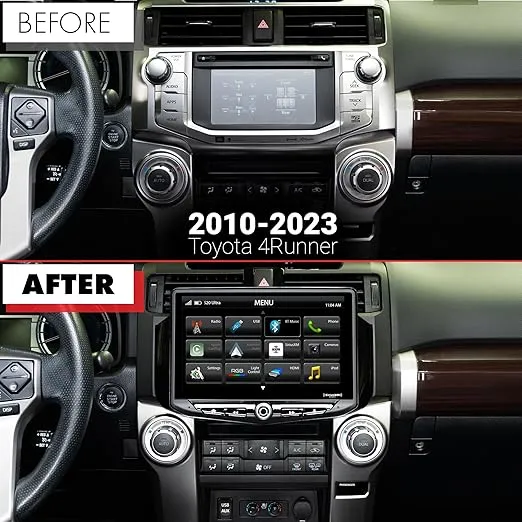STINGER 4Runner (2010-2023) HEIGH10 10" Flush-Mount Stereo Radio Replacement Kit, HD Touchscreen, Apple CarPlay, Android Auto, Handsfree Bluetooth,4 Camera Inputs. RB10RUN10