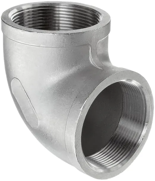 Stainless Steel 304 Cast Pipe Fitting, 90 Degree Elbow, Class 150, 2" NPT Female