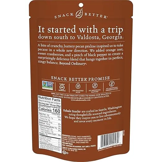 Sahale Snacks Valdosta Pecans Glazed Mix, 4 Ounces
