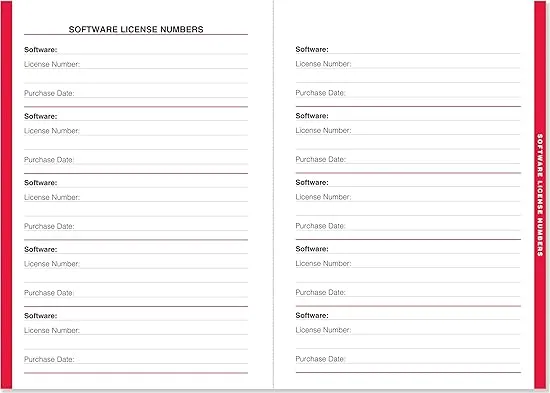Large-Format Internet Address & Password Logbook (removable cover band for security)