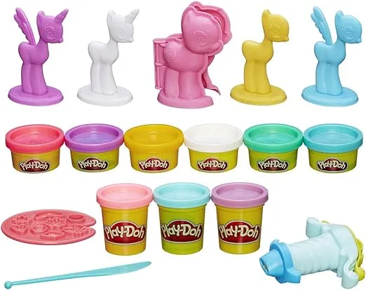 Play-Doh Make 'n Style Ponies Playset, My Little Pony Figures, 9 Colors, Kids Arts & Crafts Set, Preschool Toys, Christmas Gifts for Girls & Boys, Ages 3+ (Amazon Exclusive)
