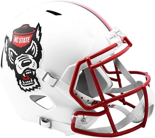 Riddell NCAA North Carolina State Wolfpack Helmet Full Size ReplicaHelmet Replica Full Size Speed Style Tuffy Design, Team Colors, One Size