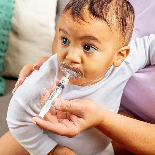 Dr. Brown's Pacidose Pacifier and Liquid Baby Medicine Dispenser with Oral Syringe and Two Sizes of Pacifier Bulbs - 0-6m and 6-18m