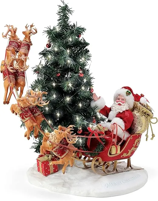 Department 56 Possible Dreams Santa Christmas Traditions Here Comes Santa Claus Lit Figurine, 21 Inch, Multicolor