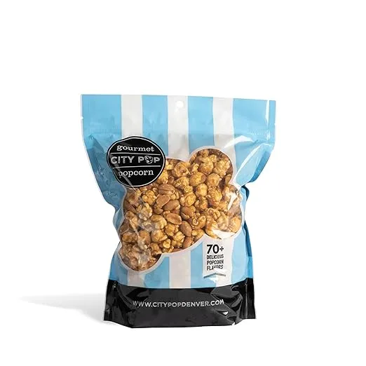 Caramel Peanut Gourmet Popcorn | 6 Cups Total | Made From Scratch, Made in USA, & GMO-Free | Great as a Snack, Gift, Thank You, & Movie Night - (16.84oz Total)
