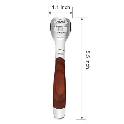 ZIZZON Foot Care Pedicure Callus Shaver Hard Skin Remover Wood Handle 10 Blades ZIZZON