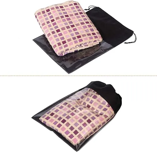 12 Pack Portable Shoe Bags for Travel Large Shoes Pouch Storage Organizer Clear Window with Drawstring for Men and Women Black