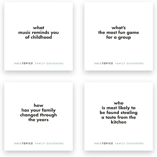 TableTopics Family Gathering - 135 Conversation Starter Question Cards for Family Parties & Reunions to Share Family Stories & Increase Bonding