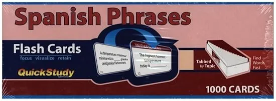 Spanish Phrases Flash Cards (1000 cards): a QuickStudy Reference Tool (QuickStudy Academic)