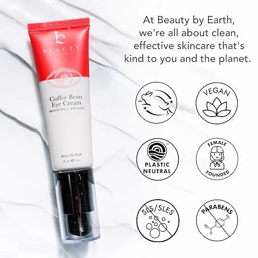 Caffeine Eye Cream for Puffiness & Bags Under Eyes - USA Made with Natural & Organic Ingredients, Under Eye Cream for Dark Circles with Glycerin & Vitamin E, Brightens & Refreshes Under Eye Area