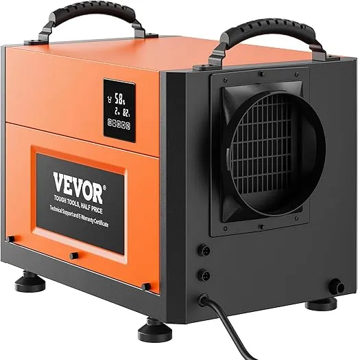 VEVOR 125 Pints Commercial Dehumidifier with Drain Hose for Crawl Spaces, Basements Warehouse & Job Sites, Large Capacity Dehumidifier for Water Damage Restoration, Auto Defrost, CSA Listed