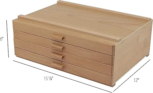 HG Art Concepts Artists Storage Chests - Premium Studio Organizer for Paint Tubes, Brushes, Pencils, Markers & More - 4 Drawer