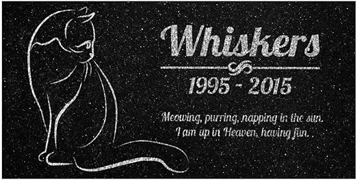 Cat Memorial Personalized Black Granite Stone 12 X 6 Bereavement in Memory Loss of Pet Cat Garden Stone
