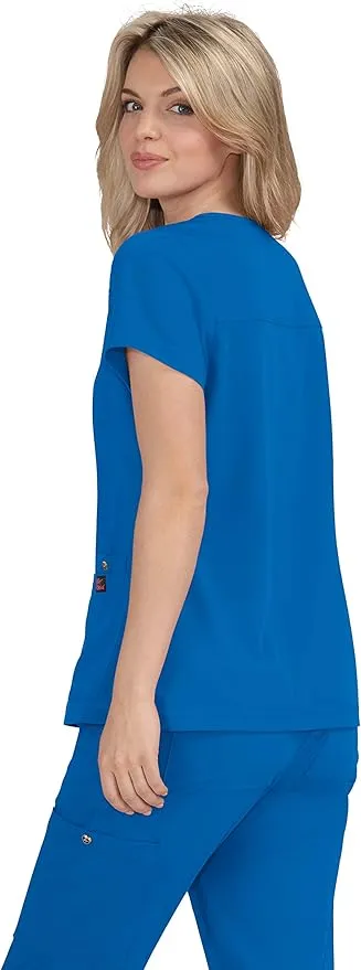 KOI Betsey Johnson 3-Pocket V-Neck Freesia Scrub Top for Women