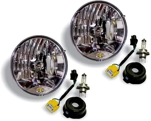 KC HiLiTES 42302 H4 Headlight Conversion Kit for Jeep JK, chrome, size:- 7 inches diameter