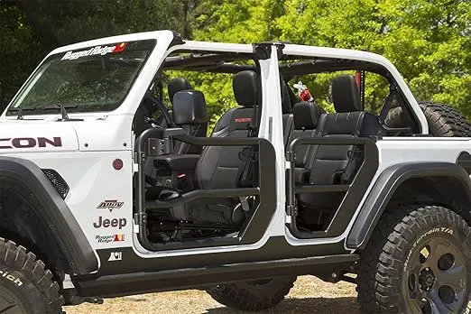Rugged Ridge | Fortis Front Tube Doors with Mirrors | 11509.15 | Fits 2018-2024 Jeep Wrangler JL; 2020-2024 Jeep Gladiator JT