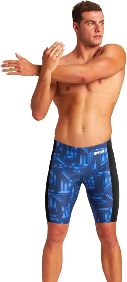 ARENA Puzzled Athletic Swim Jammers for Men Competitive Racing, Training, Quick Dry, Compression, Chlorine Resistant Swimsuit