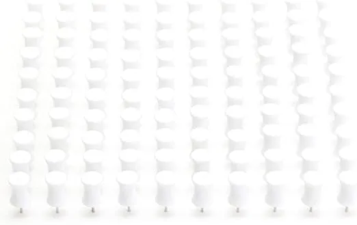 Poppin Push Pins, Set of 100 Thumb Tacks, Cute Push Pins for Bulletin Board and Wall, Unique Hourglass Shape and Rubber Material (White)
