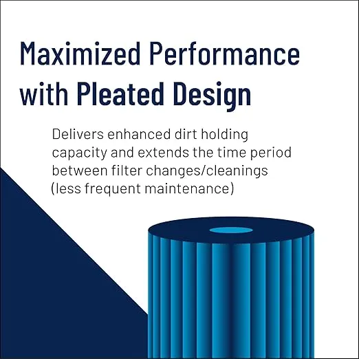 Pentair Pentek R50-BB Big Blue Sediment Water Filter, 10-Inch, Whole House Pleated Polyester Filter Cartridge, 10" x 4.5", 50 Micron