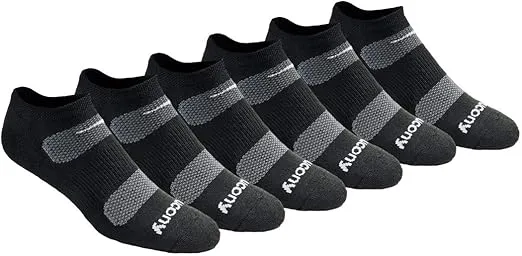 Saucony Men's Rundry Mesh Ventilating Comfort Fit Performance No-Show Socks, Available in M-XXL (6, 12, 18 Pairs)
