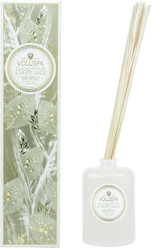 Voluspa Eucalyptus and White Sage Scented Reed Diffuser 6oz (177ml)