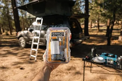 Pelican M50 Micro Case - Waterproof Case (Dry Box, Field Box) for iPhone, GoPro, Camera, Camping, Fishing, Hiking, Kayak, Beach and More (Yellow/Clear)