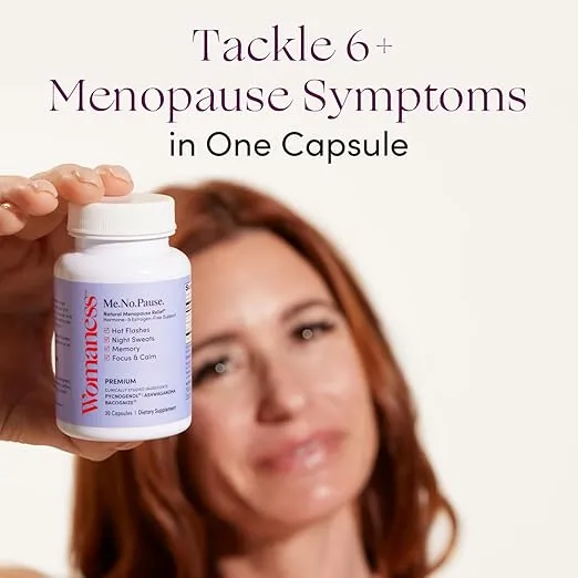 Womaness Menopause Supplements for Women - Perimenopause & Menopause Relief for Hot Flashes, Night Sweats, Vaginal Dryness, Brain Fog & Mood Support - Hormone & Estrogen-Free (30 Capsules)