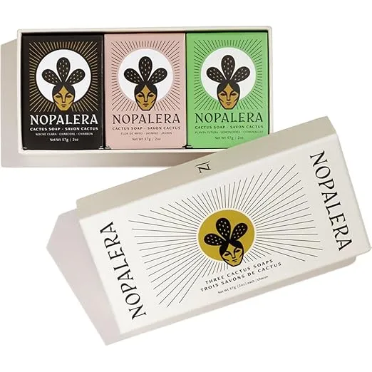 Nopalera Bar Soap Discovery Set - Natural Body and Face Cleanser, Moisturizing and Exfoliating, Soft Skin Care Made With Clean, Vegan Ingredients, 6 oz (Set of Three)