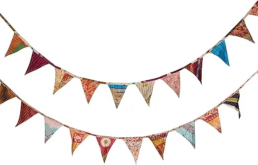 Creative Co-Op Vintage Kantha Quilt Garland