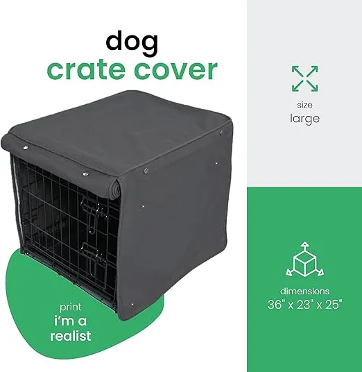 Molly Mutt Dog Crate Cover - Fits 36"x23"x25" Crate - Dog Kennel Cover - Dog Cage Cover - Dog Crate Cover - Puppy Crate Cover - Cover for Dog Crate - I'm a Realist (cc45cc)