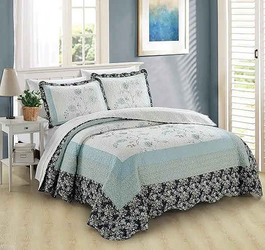 Home Soft Things Dorset Bedspread, 90" x 90", Blue