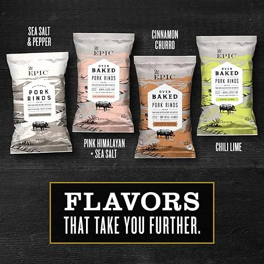 Epic Provisions Texas BBQ Pork Rinds, Keto Consumer Friendly, Paleo, 4 Ct Box, 2.5oz bags