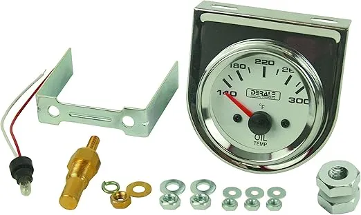 Derale 13009 Oil Temperature Gauge Kit,Silver