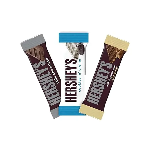 Milk Chocolate with Almonds Snack Size Candy Bar – Bulk Party 50 Individually Wrapped Pieces – Fun Size Chocolate Candy Bars
