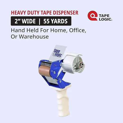 Tape Logic 2" Work Horse Packing Tape Dispenser Gun - Heavy Duty Carton Sealing Tape Dispenser, Industrial & Hand-Held for Home, Office or Warehouse, Supplies for Packing, Shipping, Moving, & Mailing