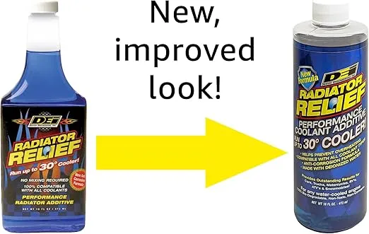 DEI Radiator Relief Coolant Additive Engine Coolant for Cars, Trucks, RVs, Motorcycles & More Radiator Coolant Reduces Engine Temps Up To 30°F 16 oz.