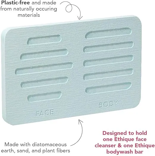 Ethique Aqua Face & Body Storage Tray for Facial Cleansers & Body Wash Bars - Plastic-Free (Pack of 1)