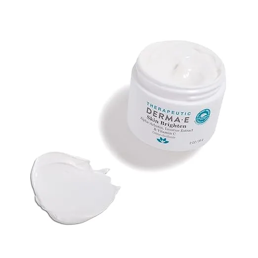 Derma E Skin Brightening Cream – Lightening Cream for Dark Skin Spots – Natural Face and Body Brightener for Age Spots, Hyperpigmentation and Uneven Skin Tone, 2 oz
