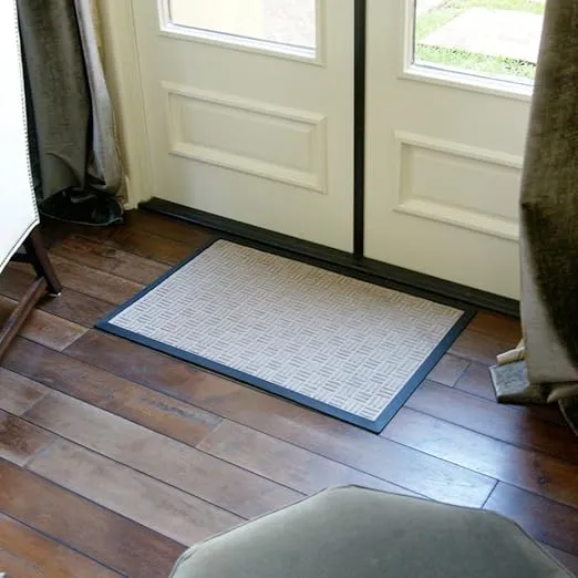 Rubber-Cal "Wellington" Rubber Backed Carpet Doormat - 3 x 5 feet - Charcoal Polypropylene Mat