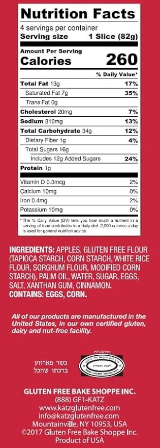 Katz Gluten Free Personal Size Apple Pie | Dairy Free, Nut Free, Soy Free, Gluten Free | Kosher (3 Packs of 1 Pie, 11.5 Ounce Each)