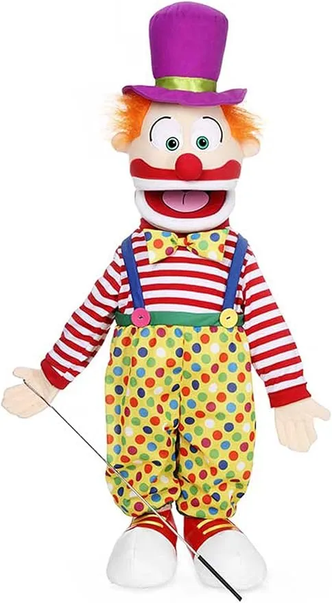 25" Clown w/Hat, Full Body, Ventriloquist Style Puppet