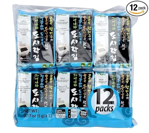 Jayone Roasted and Lightly Salted Seaweed, 0.17 Ounce (Pack of 12)