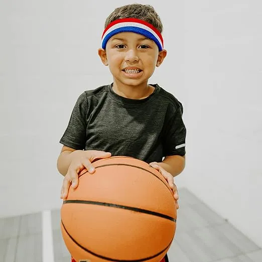 Suddora Toddlers Headbands, Sports Sweatbands for Kids, Non-Slip and Lightweight Fabric Bands for Youth Basketball, Soccer, and Tennis, Moisture-Wicking Bands for Cosplay & Costumes