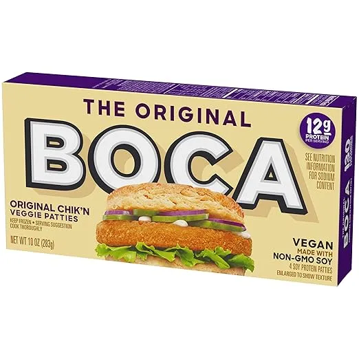 Boca Original Vegan Non-GMO Soy Chik'n Veggie Patties (4 Count)