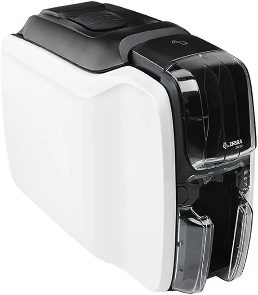 Zebra ZC100 LT ID Card Printer - Complete Supplies Package with CloudBadging Software, Blank Cards, and Ribbon