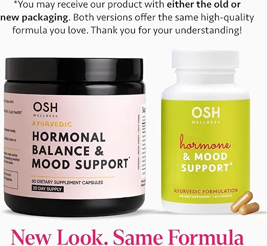 Ayurvedic Hormone Balance for Women | with Ashwagandha, Rhodiola, Shatavari & More | Reduce Mood Swings | Boost Mood | Sleep Support | Stress Relief | Cortisol Manager | Vegan | 60 Ct. - OSH Wellness