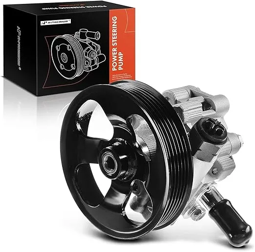 A-Premium Power Steering Pump, with Pulley, Compatible with Land Rover LR3 2005 2006 2007, 4.0L Gas, Replace # LR009772, QVB500380