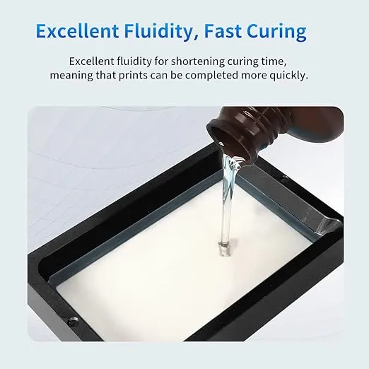 ANYCUBIC 3D Printer Resin, 405nm SLA UV-Curing Resin with High Precision and Quick Curing & Excellent Fluidity for LCD 3D Printing (Clear+Clear, 2kg)