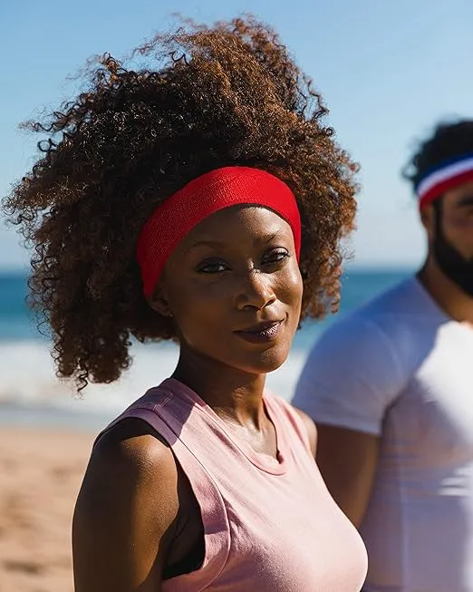 Suddora Workout Headband for Men and Women, Moisture-Wicking Athletic Sweatband, Lightweight Cotton Terry Cloth Bands for Basketball, Tennis, Football, Gym, Running, Cosplay & Costumes