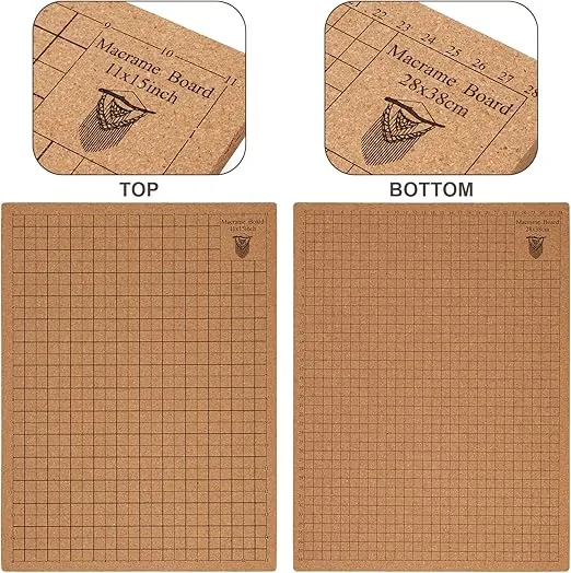 Macrame Board with Pins, 12x16in Double Side Macrame Project Board with Grids,Portable Handmade Braiding Board with Instructions,Reusable Macrame Board for Braiding Bracelet Braid Wigs Knotting String